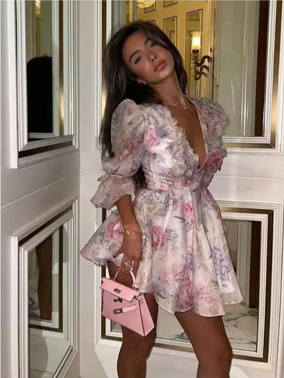 Ladies' Puff Sleeve Dress - MATCHING MASTER