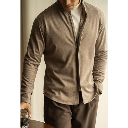 Woolen zipper long-sleeved shirt - MATCHING MASTER