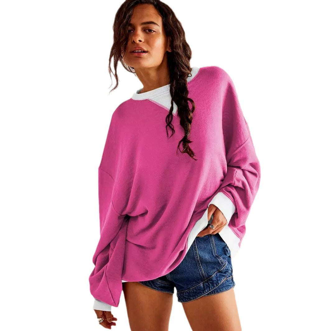 Colour-blocked ribbed long-sleeve top — additional product view