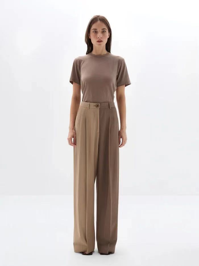 BundleWear™ Split-Color Co-Ord | Two-Tone Notched Blazer & Pleated Wide-Leg Trousers Set