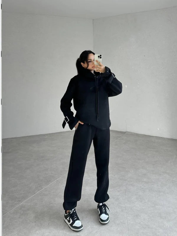 Ladies' 100% Cotton Tracksuit (Hoodie + Pants)