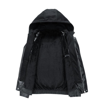 [Branded stock clearance] Autumn and winter cotton retro leather flight jacket for men
