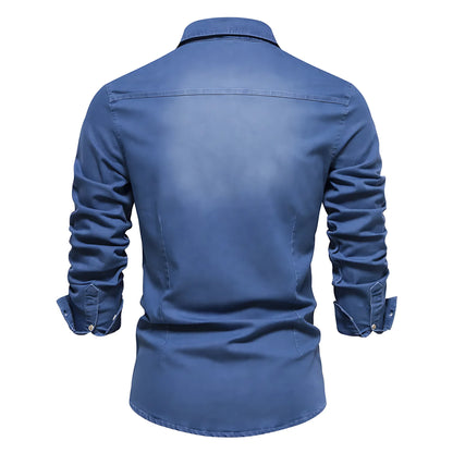 AdaptiveFit Cotton Denim Shirt: Men's Fit