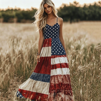 USA 250th Women's loose-fitting versatile dress - BundleWear