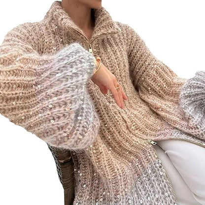 Ladies' Sparkling Sweater Cardigan