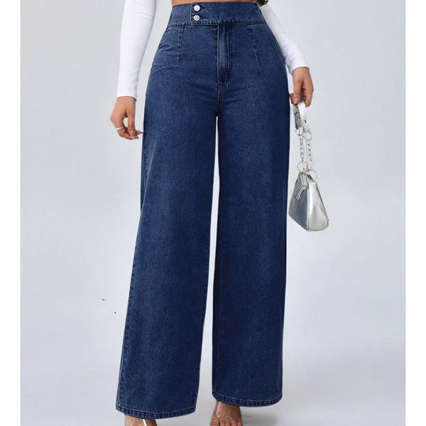 Ladies' high-waisted wide-leg jeans - MATCHING MASTER