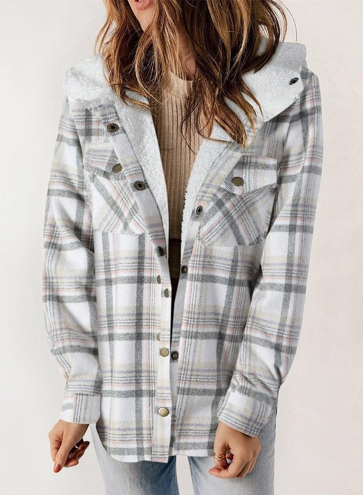 Winter Casual Plaid Hooded Wool Coat - MATCHING MASTER