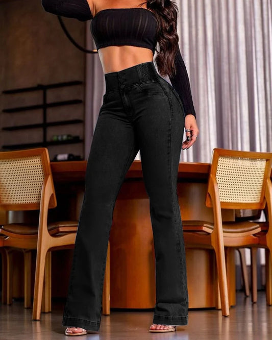 Everyday High-Waist Flare Jeans - MATCHING MASTER