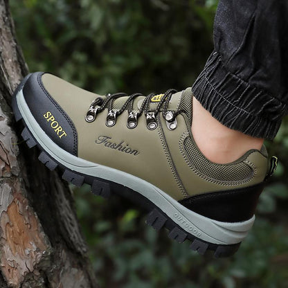 Men's Hiking Shoes Leather Outdoor Shoes Wear-resistant Men Trekking Walking Hunting Sneakers