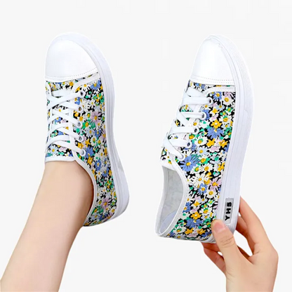Dek Lucy Womens Floral Canvas Plimsoll Trainers