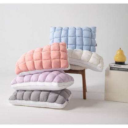 Puff Pillow 1-Pack - Cloud-Like Quilted Sleep Cushion with Supportive Comfort for Side, Back & Stomach Sleepers