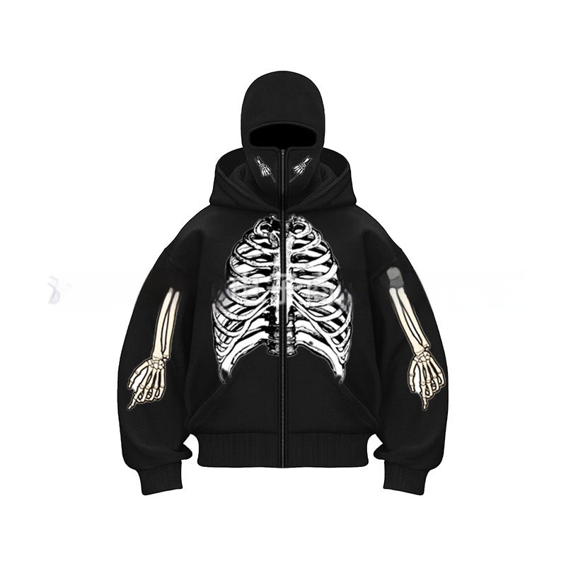 Ninja mask double hooded unique design hooded sweatshirt