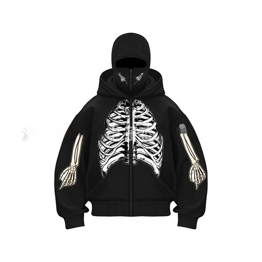 Ninja mask double hooded unique design hooded sweatshirt
