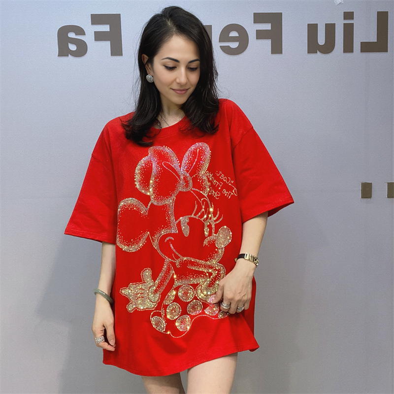 Rhinestone Minnie Oversized T-Shirt - MATCHING MASTER