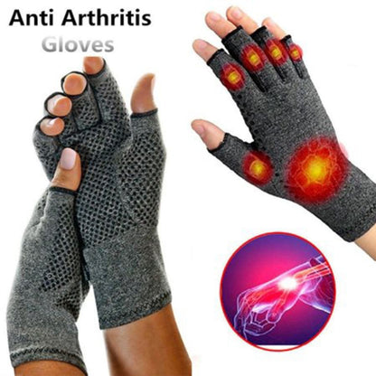 Compression Active Gloves - Compression Gloves for Arthritis & Joint Pain Support - Men's & Women's Fingerless Gloves to Support Circulation(2 pair)