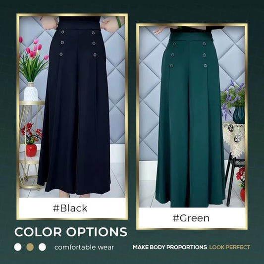 Slim fashion pleated wide leg pants