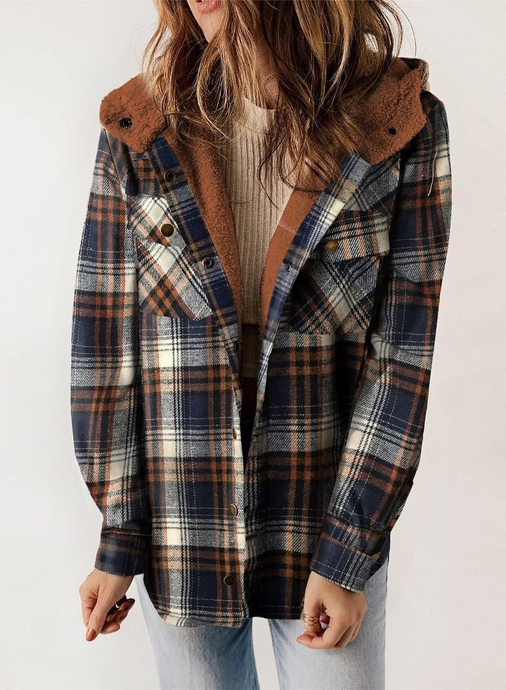 Winter Casual Plaid Hooded Wool Coat - MATCHING MASTER