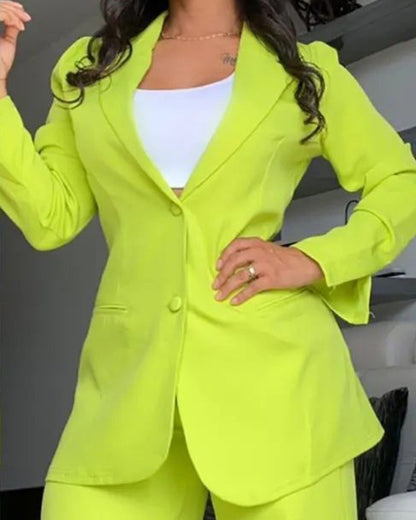 BundleWear™ Tailored Muse Suit | Notched-Lapel Blazer & Wide-Leg Trousers Co-Ord