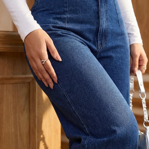 Ladies' high-waisted wide-leg jeans - MATCHING MASTER