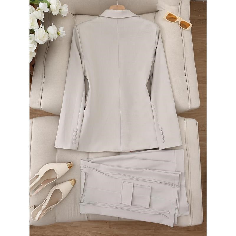 BundleWear™ Cargo-Ribbon Co-Ord | Multi-Pocket Blazer & Wide-Leg Trousers Set