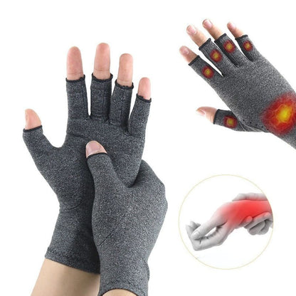 Compression Active Gloves - Compression Gloves for Arthritis & Joint Pain Support - Men's & Women's Fingerless Gloves to Support Circulation(2 pair)