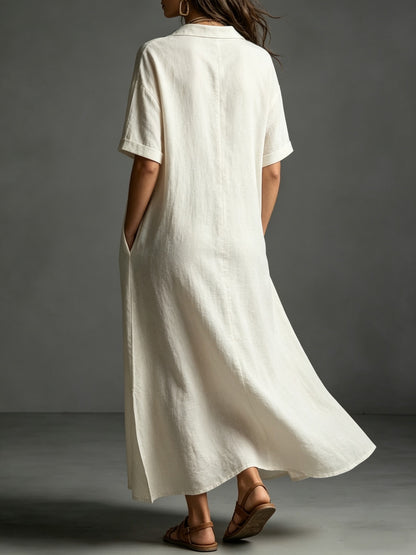 Black Button-Front Bohemian Shirt Maxi Dress - BundleWear