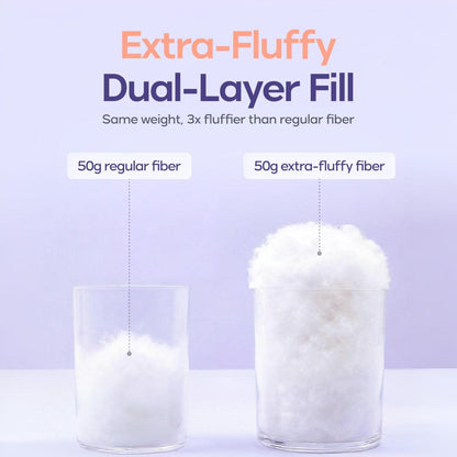 Puff Pillow 1-Pack - Cloud-Like Quilted Sleep Cushion with Supportive Comfort for Side, Back & Stomach Sleepers