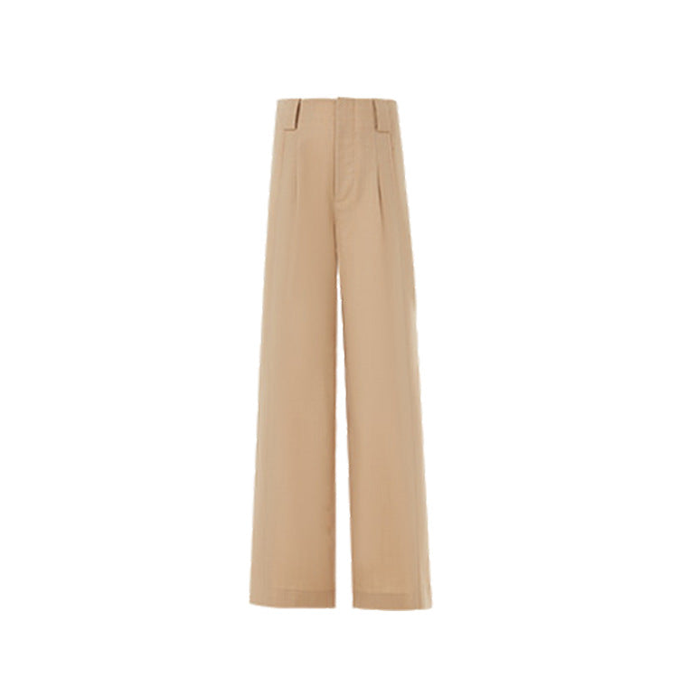 Irregular bias-cut top and trousers suit