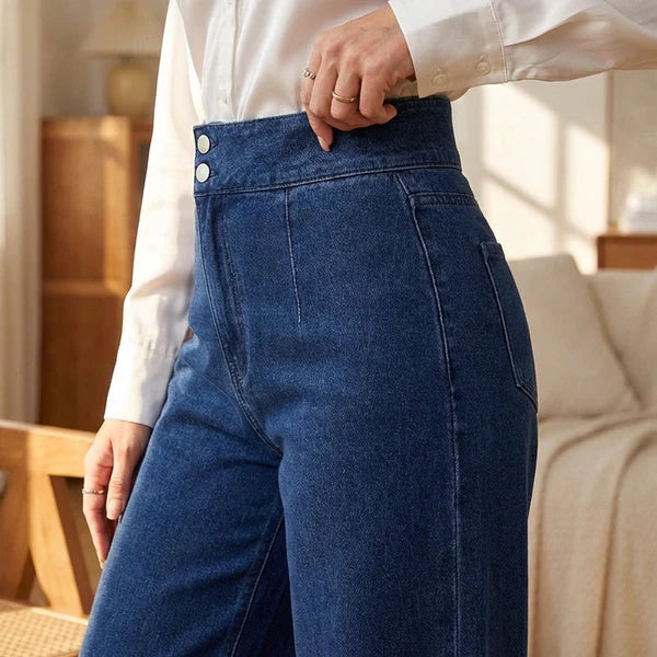 Ladies' high-waisted wide-leg jeans - MATCHING MASTER