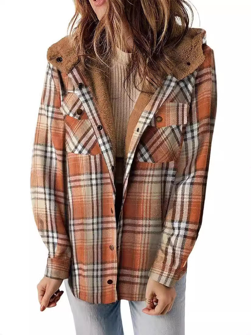 Winter Casual Plaid Hooded Wool Coat - MATCHING MASTER
