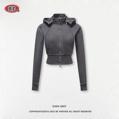 Fleece-lined slimming cardigan sweatshirt and casual pants two-piece set