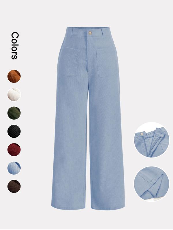 Women's solid color casual high-waisted straight leg pants - MATCHING MASTER