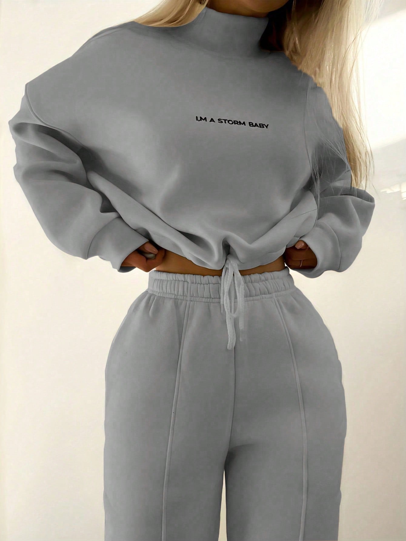 Ladies' Printed Sweatshirt Two-Piece Set