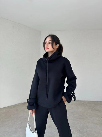 Ladies' 100% Cotton Tracksuit (Hoodie + Pants)