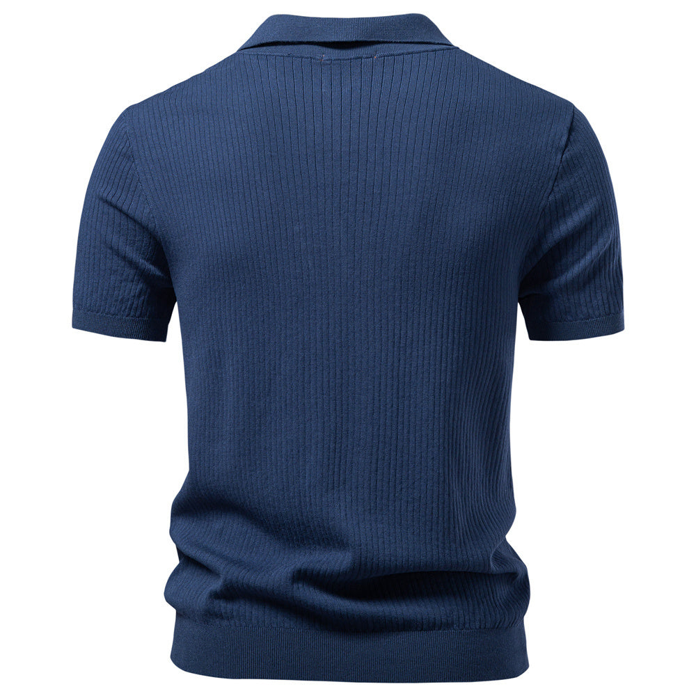 AIOPESON Knitted Short Sleeve Polo PSD8038 - BundleWear