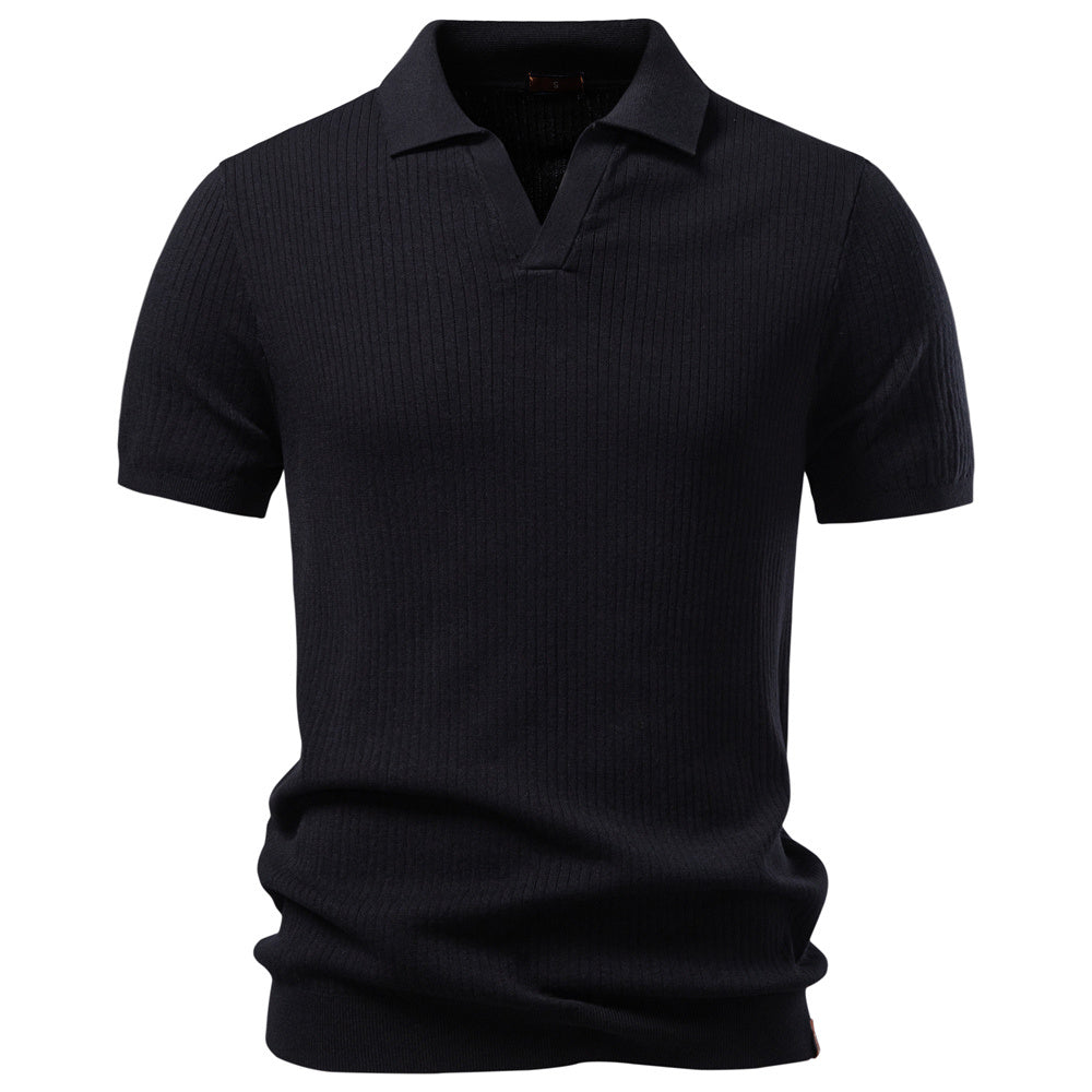 AIOPESON Knitted Short Sleeve Polo PSD8038 - BundleWear