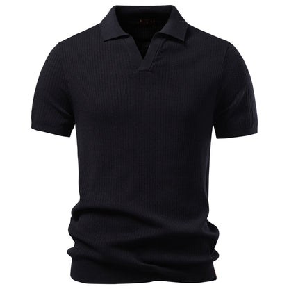 AIOPESON Knitted Short Sleeve Polo PSD8038 - BundleWear