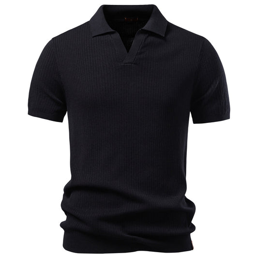 AIOPESON Knitted Short Sleeve Polo PSD8038 - BundleWear