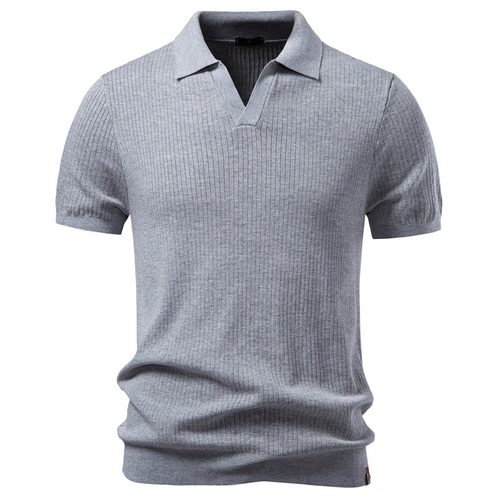 AIOPESON Knitted Short Sleeve Polo PSD8038 - BundleWear