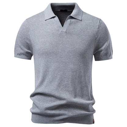 AIOPESON Knitted Short Sleeve Polo PSD8038 - BundleWear