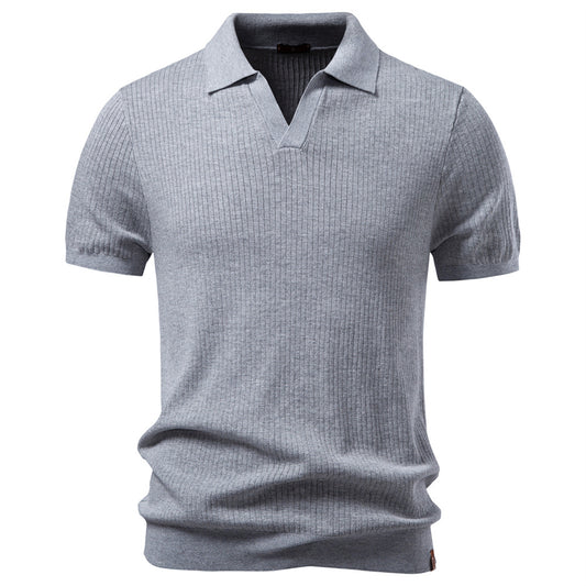 AIOPESON Knitted Short Sleeve Polo PSD8038 - BundleWear