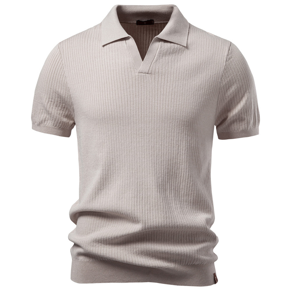 AIOPESON Knitted Short Sleeve Polo PSD8038 - BundleWear