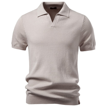 AIOPESON Knitted Short Sleeve Polo PSD8038 - BundleWear
