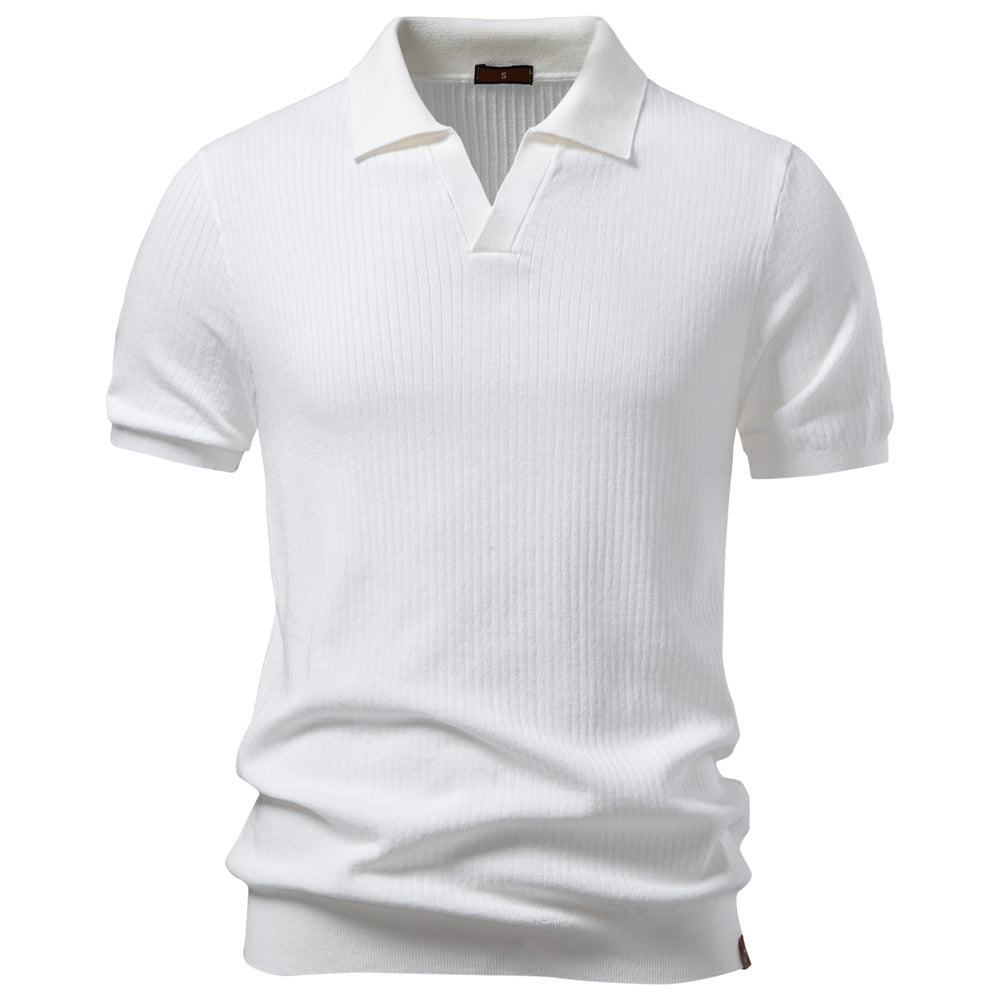 AIOPESON Knitted Short Sleeve Polo PSD8038 - BundleWear