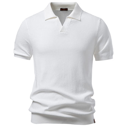 AIOPESON Knitted Short Sleeve Polo PSD8038 - BundleWear