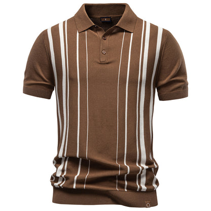AIOPESON Knitted Short Sleeve Polo PSD8039 - BundleWear