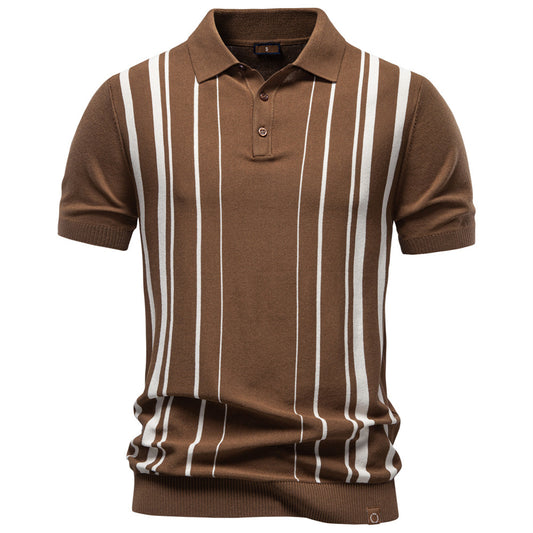AIOPESON Knitted Short Sleeve Polo PSD8039 - BundleWear