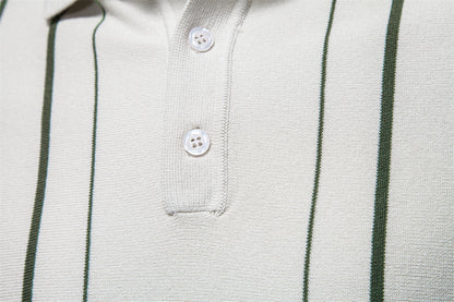 AIOPESON Knitted Short Sleeve Polo PSD8039 - BundleWear