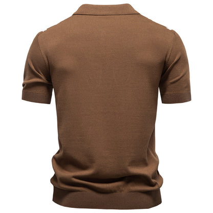 AIOPESON Knitted Short Sleeve Polo PSD8039 - BundleWear