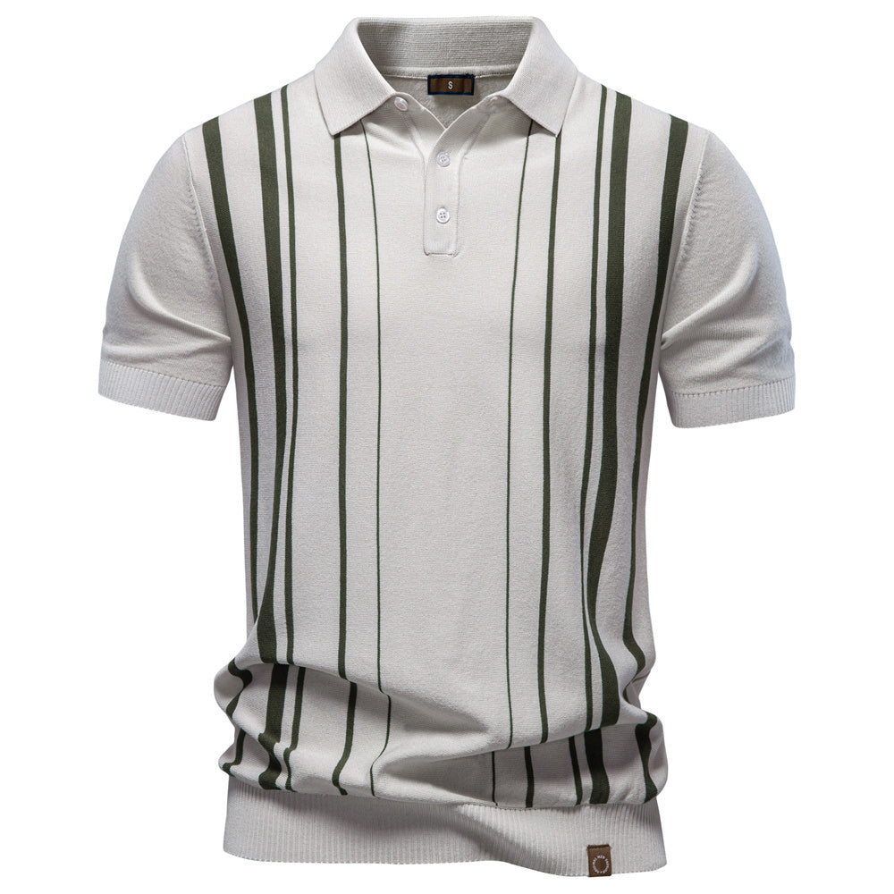 AIOPESON Knitted Short Sleeve Polo PSD8039 - BundleWear